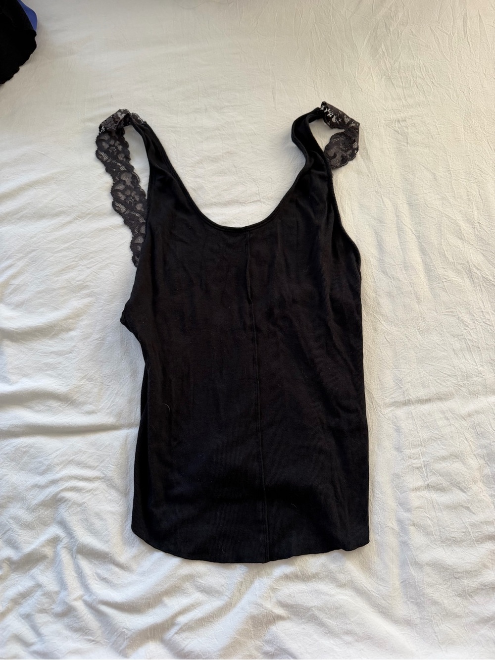 Free People Black Lace Strap Tank Top